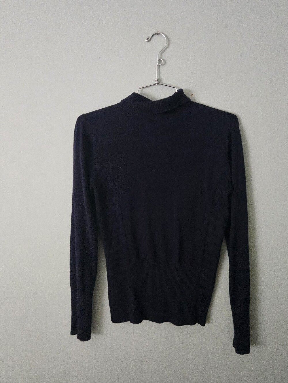 Premise Studio Navy Blue Turtleneck Sweater – Classic Minimalist Knit Top, Small - Picture 3 of 6